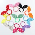 Samyak Pack of 48 Cute Rabbit Ear Soft Elastic Multi Designs Hair Rubber Bands Ponytail Tie up Holders For Kids Girls