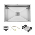 RUHE Handmade Single Bowl Kitchen Sink|20 x 17 x 9 inches| Premium Stainless Steel| Coupling & Pipe