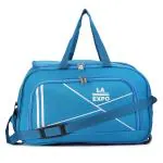 LAEXPO Polyseter Travel Hand Duffel Bag Cosmo 2 Wheels Large Capacity 30 litres Luggage Bag for Men and Women (Sky Blue)