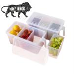 Wincy Multicolor Plastic Refrigerator Organizer Container Square Handle Food Storage Boxes - 5 L