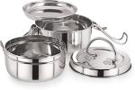 NEELAM Stainless Steel Dura Hot Tiffin 9X2 with Bag 2 Containers Lunch Box 1500 ml