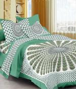 HOME@SHOP 100% Uniq Pure Cooton 1 Double BedSheet With 2 Pillow Covers Blue (230X250)