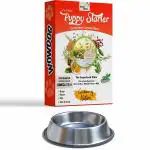 WOW DOG Fortified Nutrition Puppy Cerelac Food - 400 Grams with Free Steel Bowl 200 ML Size