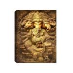 SHASWAT ART Lord Ganesha Canvas Painting with Wooden Box Frame for Living Room, Bed Room, Office, Hotels (46cm x 61cm)