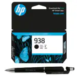 HP 938 Black Ink Cartridge With 3in1 Multi-Function Mobile Phone Stand, Stylus, Pen