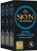 Skyn Extra Lube Non Latex Condoms ,10 Count x Pack of 3
