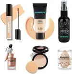 DAIMANPU Liquid Highlighter, HD Concealer, Matte Foundation 120, Fixer, Compact and Beauty Blender (6 Items in the set)