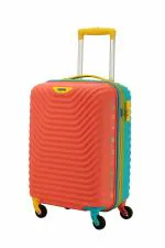 American Tourister Trolley Bag For Travel | SPLASH 55 Cms Polycarbonate Hardsided Small Cabin Luggage Bag | Suitcase For Travel | Trolley Bag For Travelling, Coral/Teal
