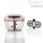 CRIZAR Pink, Clear Plastic Handy And Compact Chopper 3 Blades And Whisker, 500 Ml