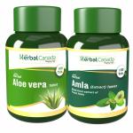Harc Herbal Canada Aloe Vera(100 Tablets) + Amla(100 Tablets) || Healthy Combo Pack