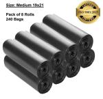 Mitzvah Premium Quality Biodegradable Garbage/Dustbin/Trash Bags Medium 19 x 21 Inches - Pack of 8 (240 Bags)