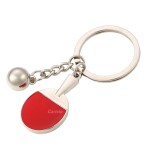 Caristo Table Tennis Racket | Ping Pong Racquet with Ball Sports (KC-192) Silver Red Metal Keychain for Car Bike Men Women Kids Keyring