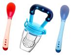 Manan Shopee Kids Blues Baby Fruit Nibbler And Food Feeder With Spoon (Pack Of 2)