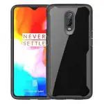 Rakulo Back Cover for OnePlus 6T, Eagle Case Hard PC Back Transparent Shock Proof Rubberized Case (Black)