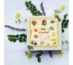 Bhai Please Office and Home Yellow Square Engineered Wood Coasters 8.9 x 8.9 x 0.1 cm Pack of 6