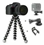 Ceuta Black Fully Flexible Octopus 10 Inch Gorilla Tripod For Mobile Phone Dslr And Action Camera Gopro