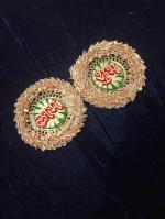 OQVIT Shubh Labh Sticker Round (1 Pair), Shubh Labh for Door Entrance, Shubh Labh for Main Door Decoration Items Wall Stickers Diwali Festival