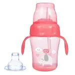 Buddsbuddy BPA Free Anti Spill Design Momo 2 in 1 Baby Sipper (Spout + Straw) Cup 240ml, Pink