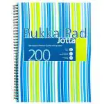 Pukka Pad A4 Size Single Line Ruled Notebook 200 Pages Wire Bound Perforated Pages With 4 Hole Punched Blue Polyprop Cover 80Gsm Stripes Range