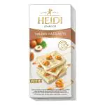 Heidi Golden White Chocolate Bar With Whole Caramel covered Hazelnut and Cornflakes, 100% Veg Swiss Imported - 100g