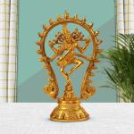 ARTVARKO Washable Brass Nataraja Shiv Statue - 9 inch