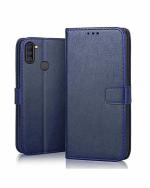 PRETINA Realme Gt Blue Leather Shockproof Back Cover Case Magnetic Closure 20 x 11 x 3 cm