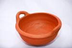 Lakshmi Handy Crafts Clay Pot/Earthen Kadai (Red, 1 L)