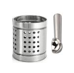 Blue Wonder Stainless Steel Cutlery Holder With Plastic Ice Cream Moulds and (Multicolour, Pack of 2)