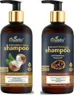 Dwella Herbotech Coconut Milk shampoo And Amazon Rain Shampoo - 600 Ml (Pack Of 2)