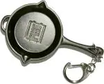 Blue Aura Lady Thikhai Black Metal Pubg Frying Pan Key Chain