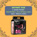 Cailin Care Instant Dry Sanitary Pads Sanitary Napkins (40 Pad+10 Liner | XXXL | 320mm)