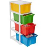 NEJADHARI Multipurpose Drawer Plastic Modular Chest Storage Organizer Home, Office, Parlor, School, Doctors, Home and Kids 4XL Regular Drawer Multi Color