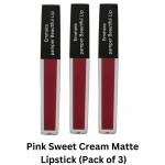 EMMERA PAMPER BEAUTIFUL MATTE LIPSTICK | TRANSFERPROOF, MATTE FINISH, LONG LASTING, SMUDGE PROOF & WATERPROOF, VEGAN | 4.5 ML LIQUID | COLOR - PINK SWEET CREAM | PACK OF 3