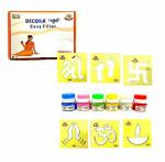 COCK BRAND Decora Easy Filler Rangoli Making Tools Kit Set for Holy Design Rangoli Making 6 Stencil Set of 6 Rangoli Colors