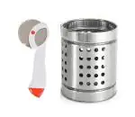 FIRST FRONT Stainless Steel Apex Pizza Cutter With Stainless Steel Cutlery Holder and (Multicolour, Pack of 2)