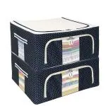ELITEHOME Foldable Steel Frame Cloth Organizer For Wardrobe, Storage Box for Garment Clothes Cover