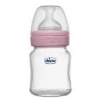 Chicco Pink Well-Being Glass Feeding Bottle 120ml
