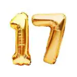 Party Midlinkerz Plastic 16 inch Golden Birthday and Anniversary Foil Number Helium Balloons