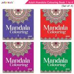 Jolly Kids Adults Mandala Colouring Books Set of 4| Ideal for Stree Relieving, Relaxing and Meditation Books for Teenagers