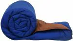 Relaxfeel Brown and Blue Solid Rectangular Poly Cotton Single Comforter for Heavy Winter