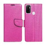 A D Enterprises Net Pink Flip Cover for Oppo A53 | Magnetic Case | Shock Absorbent | Flip Cover Oppo A53