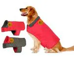 Sage Square Waterproof Premium Reversible Double Sided Dog Coat | Ultra Warm Windproof Winter Vest | Thicker Fleece Jacket For Cold Weather (Red) (Small-Medium) (16 Inches)