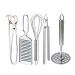 DreamBasket Pakkad & Cheese Grater & Egg Whisk & Roti Chimta & Potato Masher for Kitchen