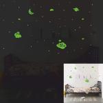 DreamKraft Green Pvc Glow In The Dark Stars For Ceiling Or Wall Stickers 25x1 cm