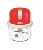 BOSS USB Rechargeable Wireless Electric Chopper with Stainless Steel Blades, One Touch Operation, 10 Seconds Chopping, Mincing Vegetable - 350 ML, 40 Watts, Red