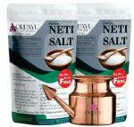 OREAYU Neti Salt for Jala Neti Yoga with 300ml Copper jala Neti pot 450g +450g