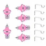 GLOXY ENTERPRISE Stainless Steel & ABS Brackets Parda Holder with Support 1 Inch Curtains Rod Pocket Finials Designer Door and Window Curtain Holders and Rod Support Fittings (Pink 3 Pair)