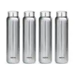 Milton Stainless Steel Silver Aqua 1000 Water Bottle - 950 Ml (Set Of 4)