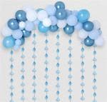 SPECIALYOU.IN Cloud theme Birthday Decoration items for Boys, Girls, Kids include Blue Chrome and white pastel balloons for decoration, Cloud Paper Frills wall hanging decorative items-59pcs