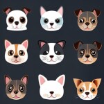 Love Creation A4 Size poster print for creative wall art- playful-pup-set-10347( Sticker)